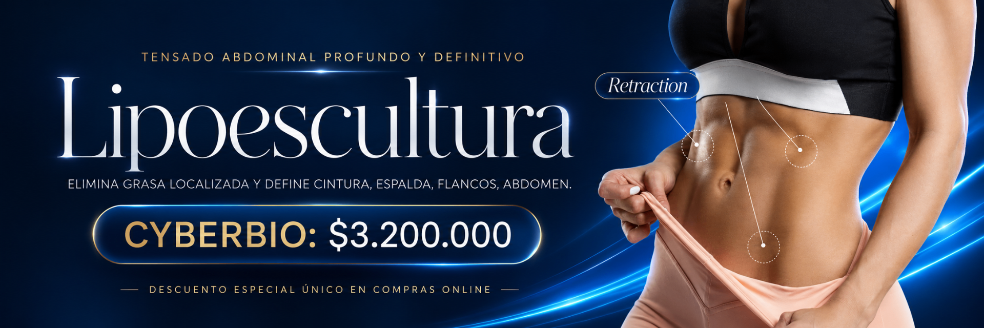 Promoción CyberBio: Lipoescultura con Retraction® por $3.200.000